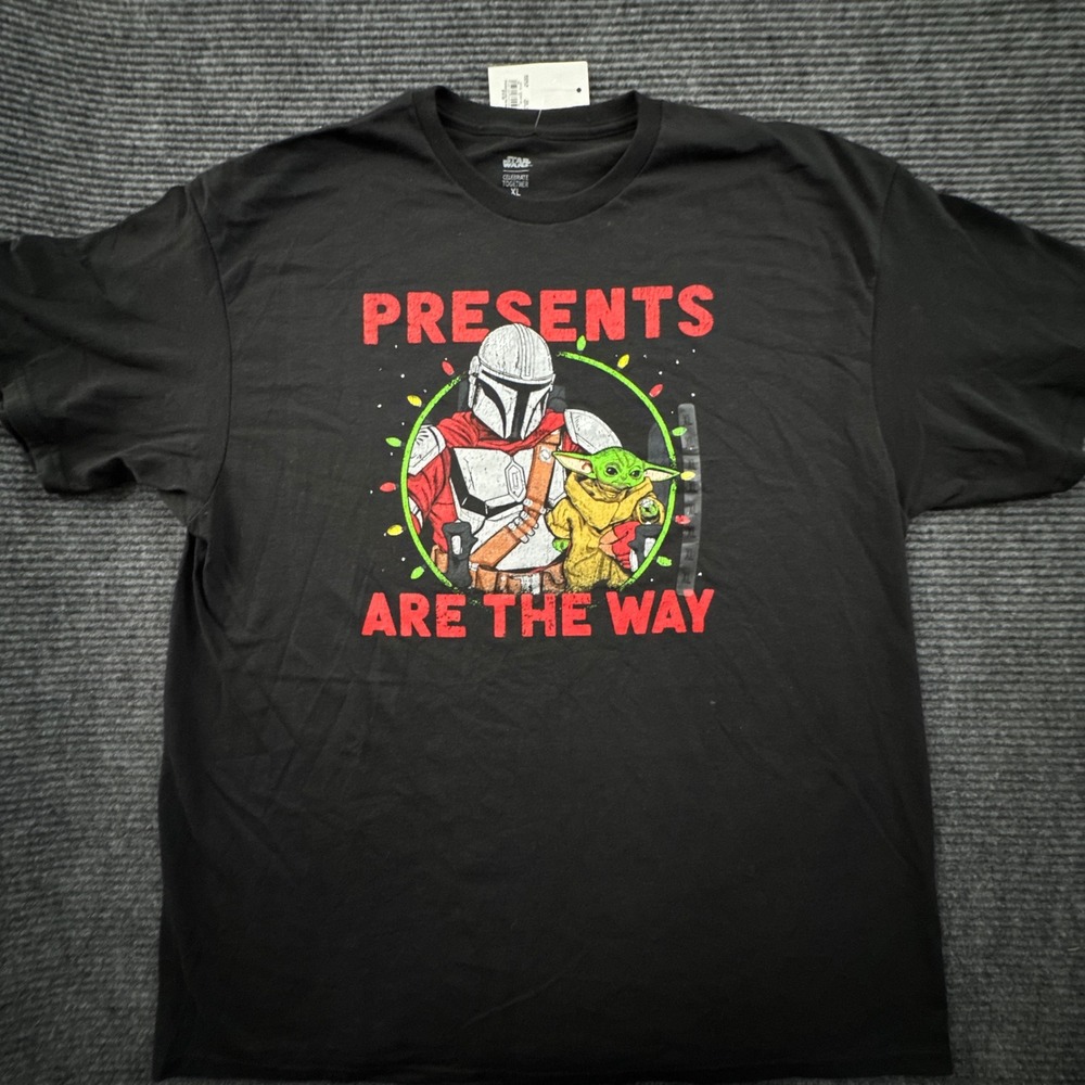 Star Wars Celebrate Together T-Shirt XL Black Mandalorian Grogu Holiday